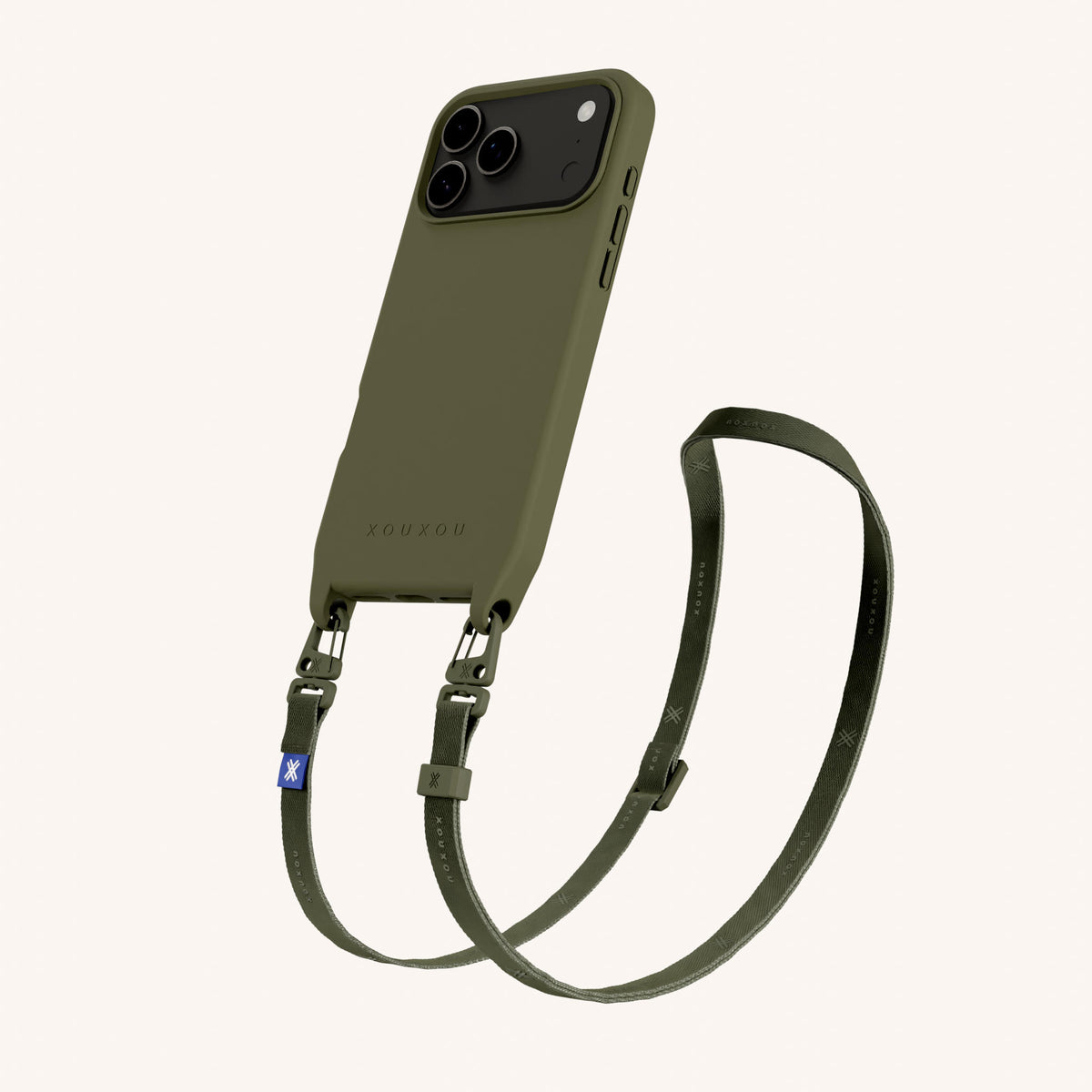 Phone Necklace with Slim Lanyard for iPhone 17 Pro with MagSafe in Moss Total View | XOUXOU #phone model_iphone 17 pro